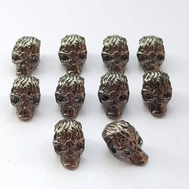Großlochperlen 10 Stück Totenkopf Bead Paracord Basteln Skull Metallperlen