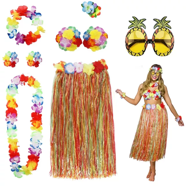 PHOGARY 8PCS Gonna Hula Kit di Accessori per Costumi per Hawaii Luau P WEG