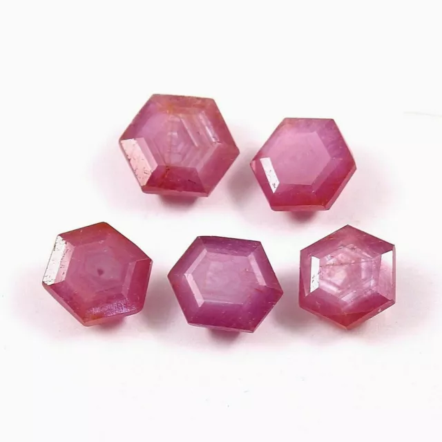 AAA Natural Mozambique CERTIFIED Silk Ruby Loose Hexagon Gemstone Cut Lot 10 CT