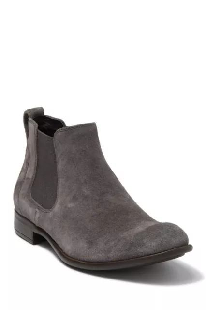 John Varvatos Men's Coal Gray Suede Low Chelsea Boot