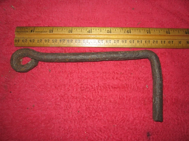 Large Vintage Antique Barn / Shed / Door / Gate Hand Forged Hook / Catch
