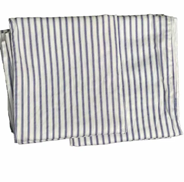 Pair Beacon King Pillowcases Blue Ticking Stripe Cottage Core Nautical Modern