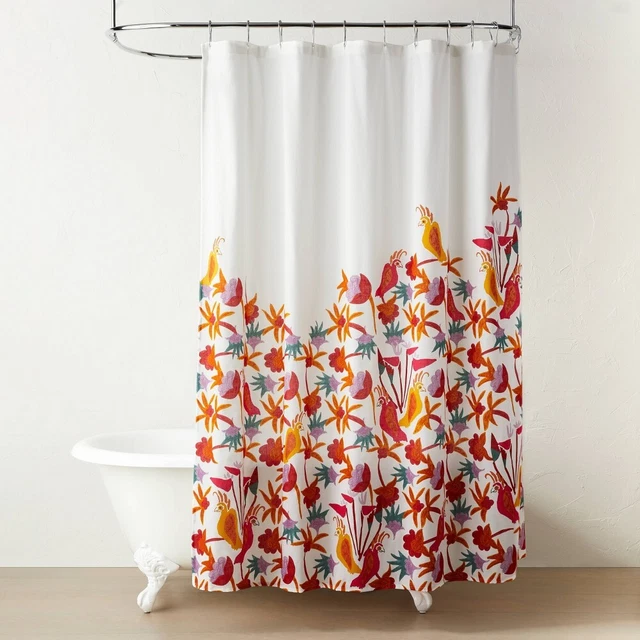 Natalia Bird Shower Curtain White - Opalhouse designed with Jungalow