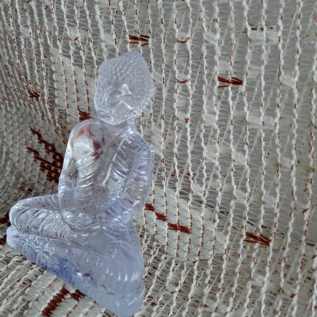 Mini Transparent Lord Buddha Statue Meditative Figurine Home Decor Dashboard 3