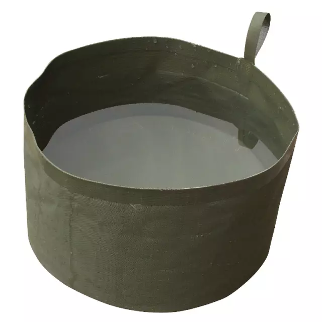 WEB-TEX COLLAPSIBLE WATER BOWL – compact travel camping army olive green camo