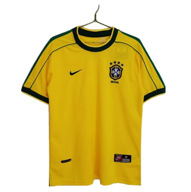 Retro Brazil Ringer T Shirt. Slim fit Brazilian Soccer Football Tee. S to  3XL