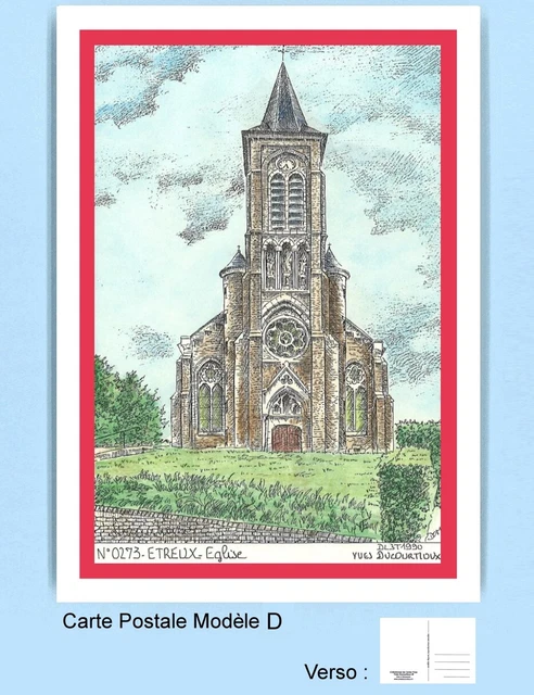 CP D 02073 POSTCARD DRAWING red tower 02 EREUX