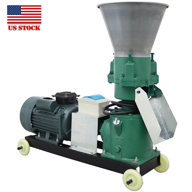 220V 10mm(0.39") Feed Pellet Mill Machine 200Kg/H for Bird Chicken Animal Farm