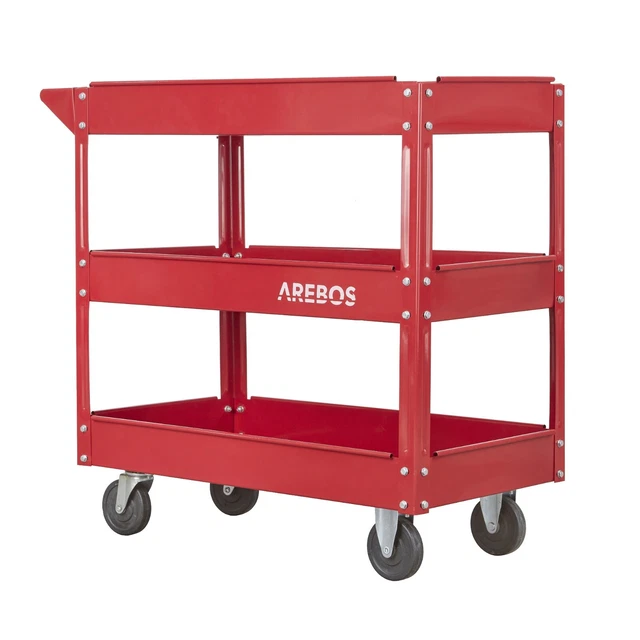 AREBOS Carrello portautensili Carrello da officina Carrello da montaggio 3 piani