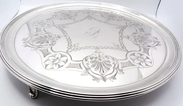Fine Quality Antique 18th Century Sterling Silver Salver Fully Hallmarked 1798