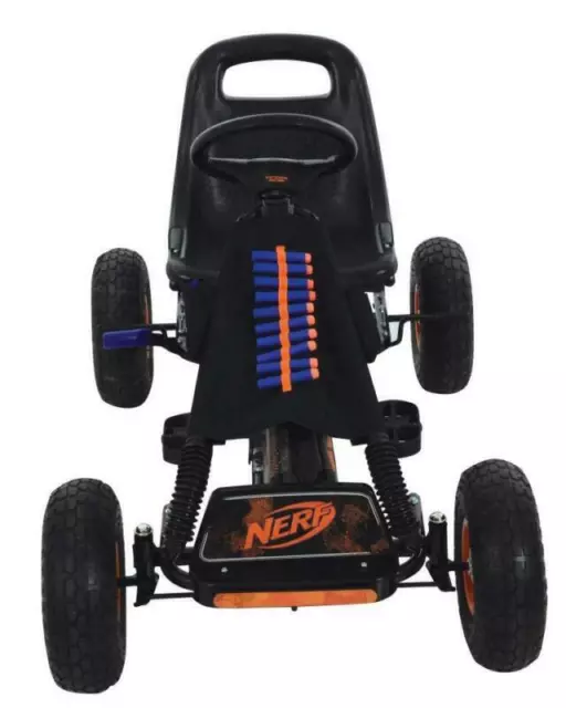 Nerf Go Kart Thunder with Darts Kids Child Pedal Ride On Car Outdoor Toy Black 2