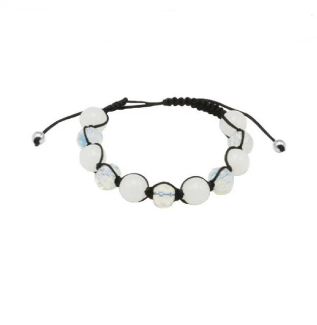 Bracelet Shamballa Ajustable Noir Avec Perles Bleues Et Hématites - Marque Petugons, Neuf Avec étiquettes