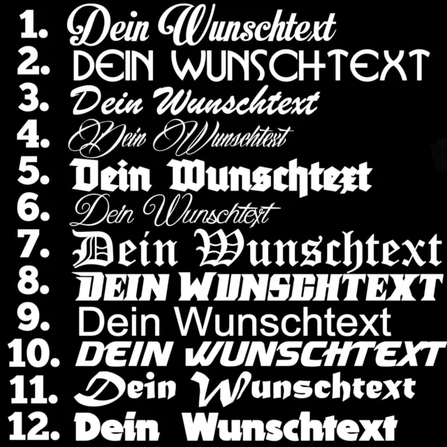 1x WUNSCHTEXT 20cm Breit Aufkleber Auto Domain Cartattoh Beschriftung Schriftzug