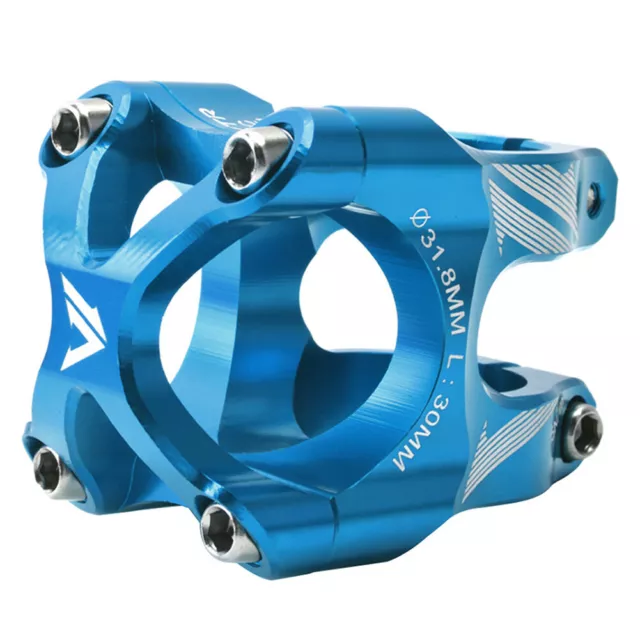 Aluminum Alloy 31.8mm Mountain Bike Handlebar Riser Stem CNC 0 Degree Short Stem