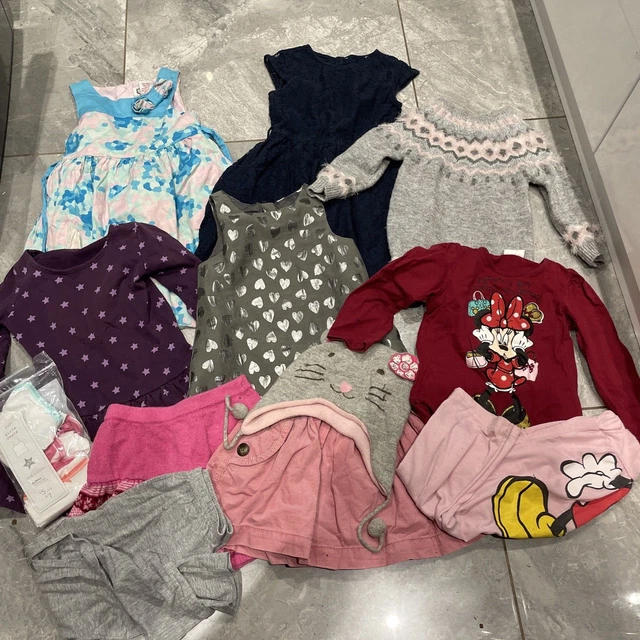 bundle 12 girls items tops skirts hat dresses jumper vests 2-3 3-4 5-6 years H&M