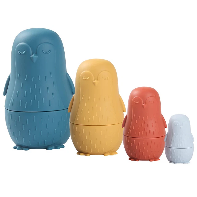 Color Size Matching Toys Gifts Montessori Toy for Boys Girls (Blue Penguin) 3