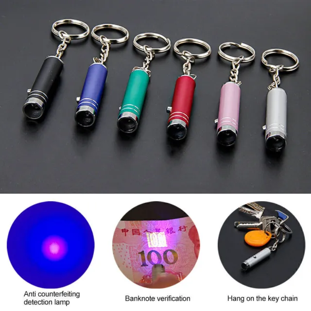 Mini UV Light Keyring Forged Bank Note Fake Money Detector Polymer ID Checker