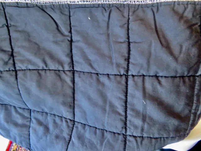 Sheridan Valance or bed skirt , Quilted padded squares,  Queen Size in black