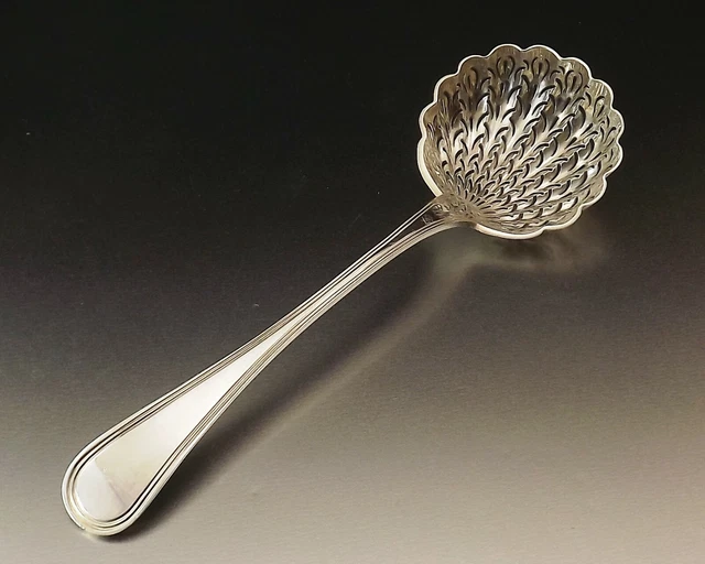 Cuillere A Sucre Saupoudreuse En Argent Massif Poincon Vieillard Xix° Siecle