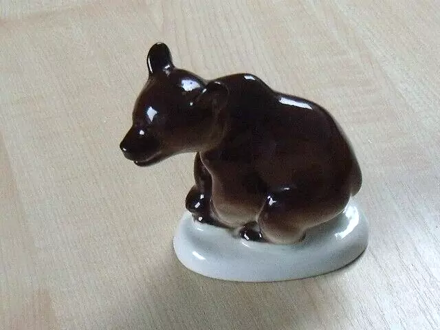 Lomonosov small brown bear figurine