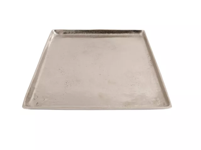 Deko-Tablett silber Dekoteller aus Metall Aluminium rechteckig 30 x 30 cm