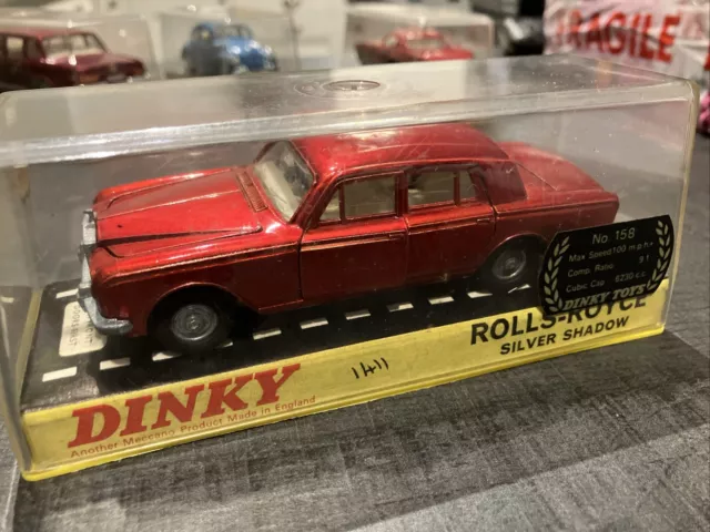 Dinky 158 Rolls Royce Silver Shadow - VN Mint In Excellent Original Perspex Case