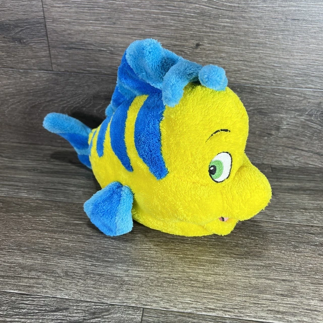 FLOUNDER 10& DISNEY Little Mermaid Plush Stuffed Animal Fish Disney
