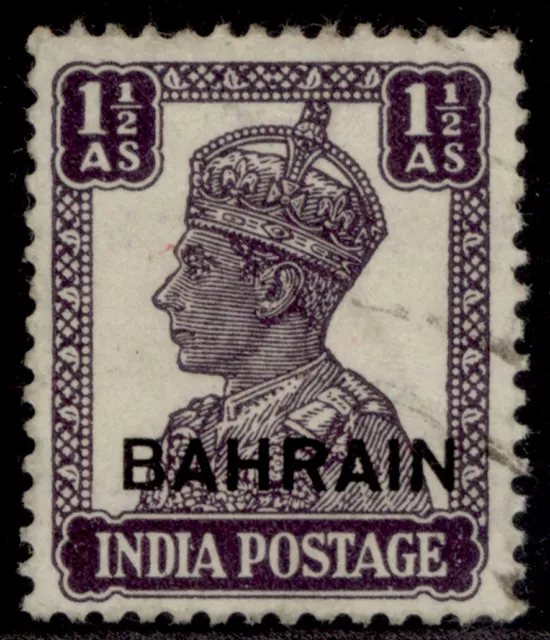 BAHRAIN GVI SG43, 1½a dull violet, FINE USED.