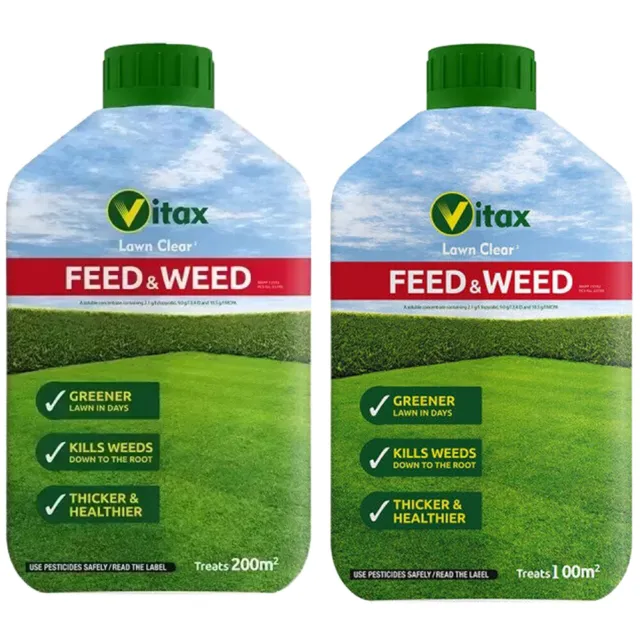 Vitax Lawn Feed & Weed Fertiliser Greener Lawn and Grass Care 100sqm 200sqm