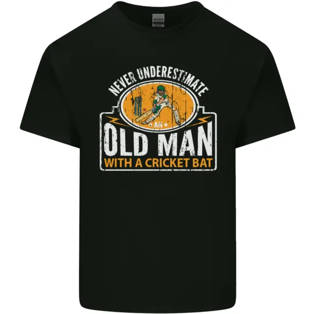 An Old Man With a Cricket Bat Cricketer Mens Cotton T-Shirt Tee Top