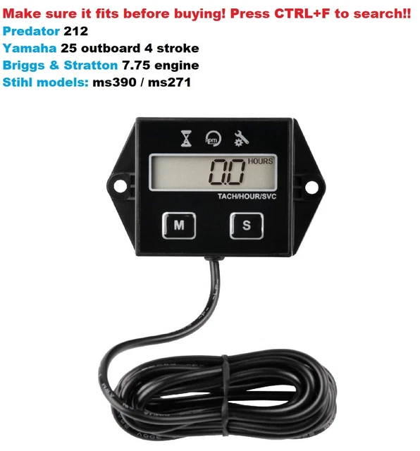 Digital Hour Meter Tachometer, Maintenance Reminder, User Shutdown Digital Hour Meter Tachometer, Maintenance Reminder, User Shutdown