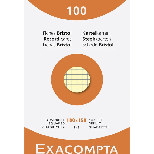 Exacompta 10x 100er Karteikarten 10x15 kariert Sortiert 13272E