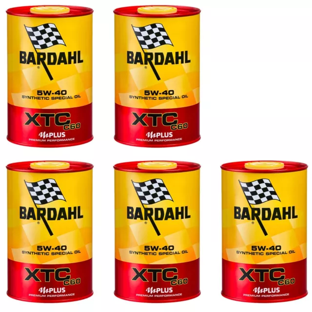 5 Litri Olio Motore Auto Bardahl Bardhal 5W40 XTC C60 acea a3b4 api sn Fullerene