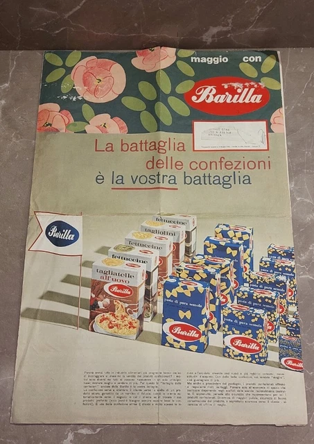 Pubblicità Maggio  1963  PASTA BARILLA ( Migri e Mipan ) Locandina per Negozio