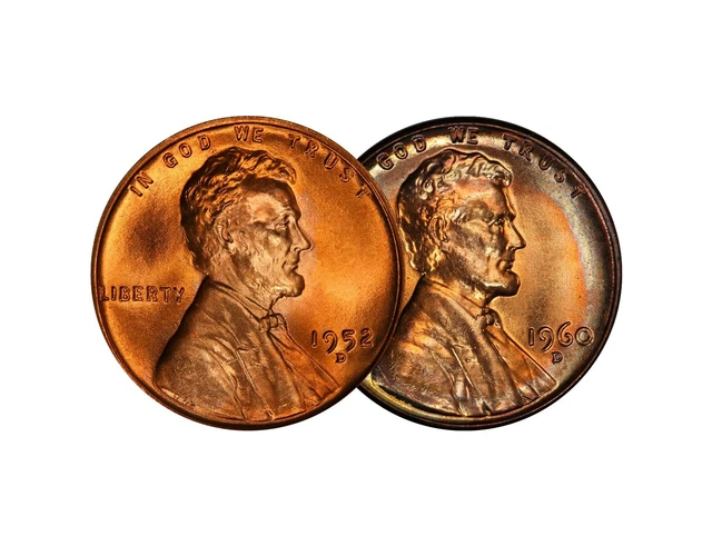 1952 D 1960 D Lincoln Wheat Memorial Cent 1c Brilliant Uncirculated 2 Set