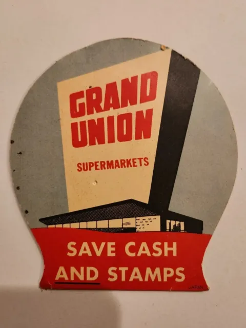 Vintage Grand Union Supermarket Advertising Sewing Needle Book W/ Needles