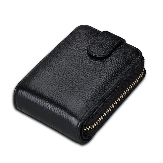 Men Genuine Leather Wallet Credit ID Card Holder RFID Blocking Zipper Pocket New 2