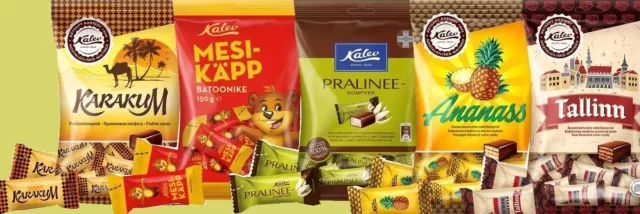 ESTONIA - Various Estonian Kalev candy bags Your choice LOT of 4 Bags