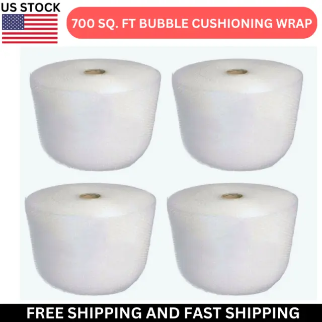 700 Sq ft 3/16" Bubble Cushioning Wrap 12" Perforated Every 12" Small Padding