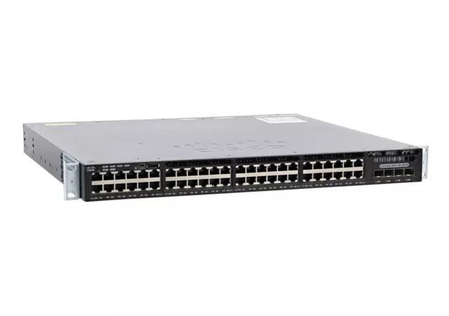 Cisco 3650 Catalyst WD-C3650 48 Port Gigabit PoE Ethernet Switch 4x SFP w/Ears