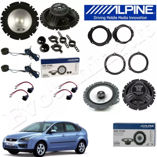 Set 6 Haut Parleur Haut-Parleurs Alpine avant et Arrière pour Ford Focus II