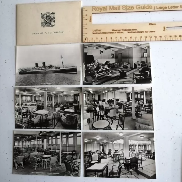 Views Of P & O Maloja Postcards unused Photos. Piece of social history.