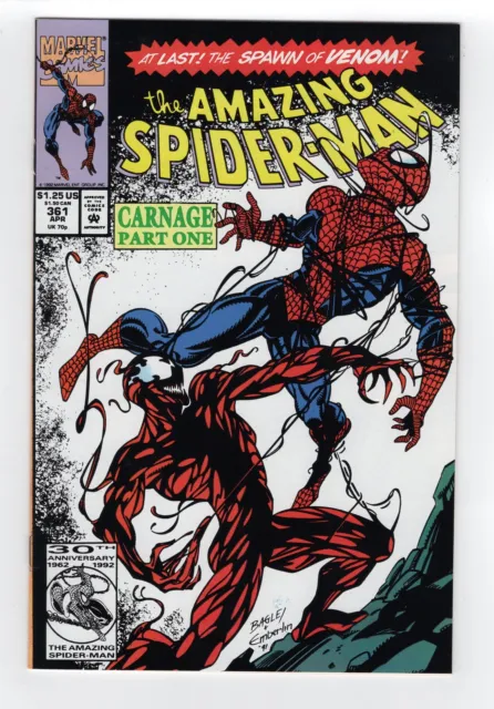 1992 Marvel Amazing Spider-Man #361 1St Appearance Of Carnage 1St Print Key Rare