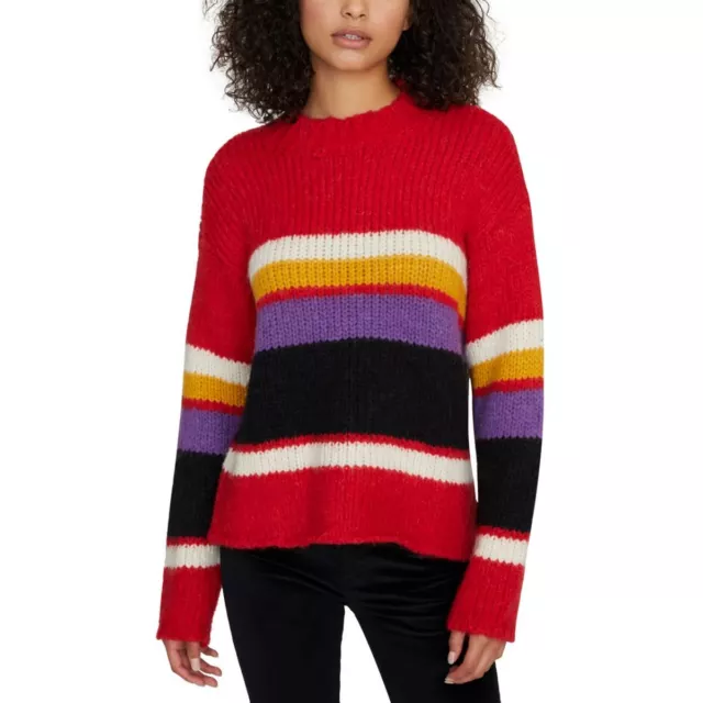 SANCTUARY NEW Women's Striped Wool Alpaca Blend Crewneck Sweater Top TEDO