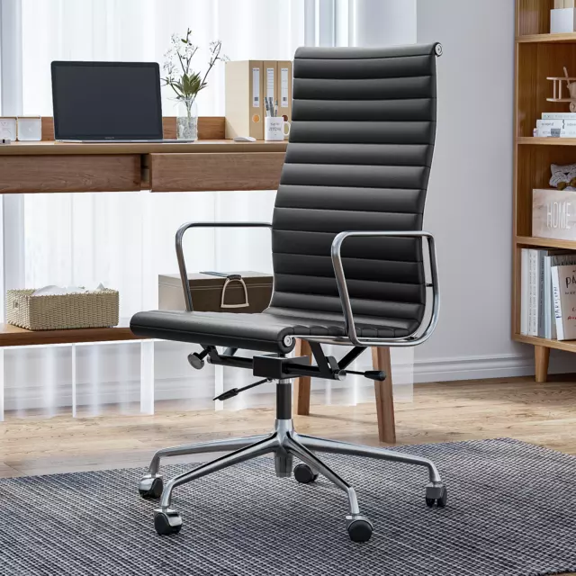 Verstellbarer Bürostuhl Ergonomischer Drehstuhl aus echtem Leder Chefsessel Sofa