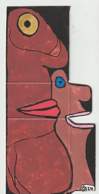 Art brut singulier outsider Cobra Jean-Pierre Vanhonsebrouk sur papier