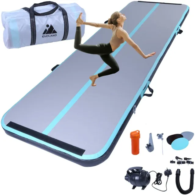 3m Inflatable Air Mat Tumbling Gymnastics Mats Floor Tumble Training with Pump