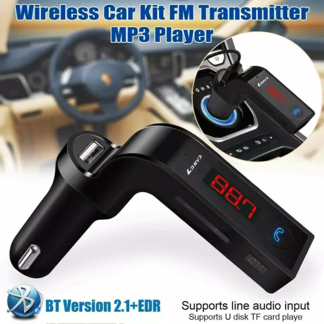 Bluetooth Car FM Transmitter MP3 Player Radio Wireless Adapter Kit 2 USB Charger