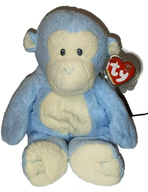 Baby Ty - BABY DANGLES BLUE the Monkey NEW BabyTy Stuffed Animal Plush Toy MWMT