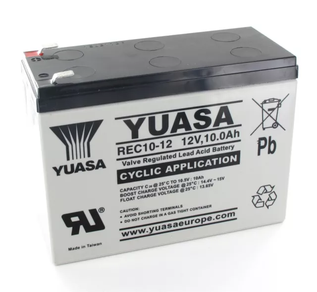 Yuasa VRLA Cyclic Battery for Golf & Mobility Scooters 12V 10Ah - REC10-12